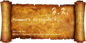 Hemmert Kristóf névjegykártya